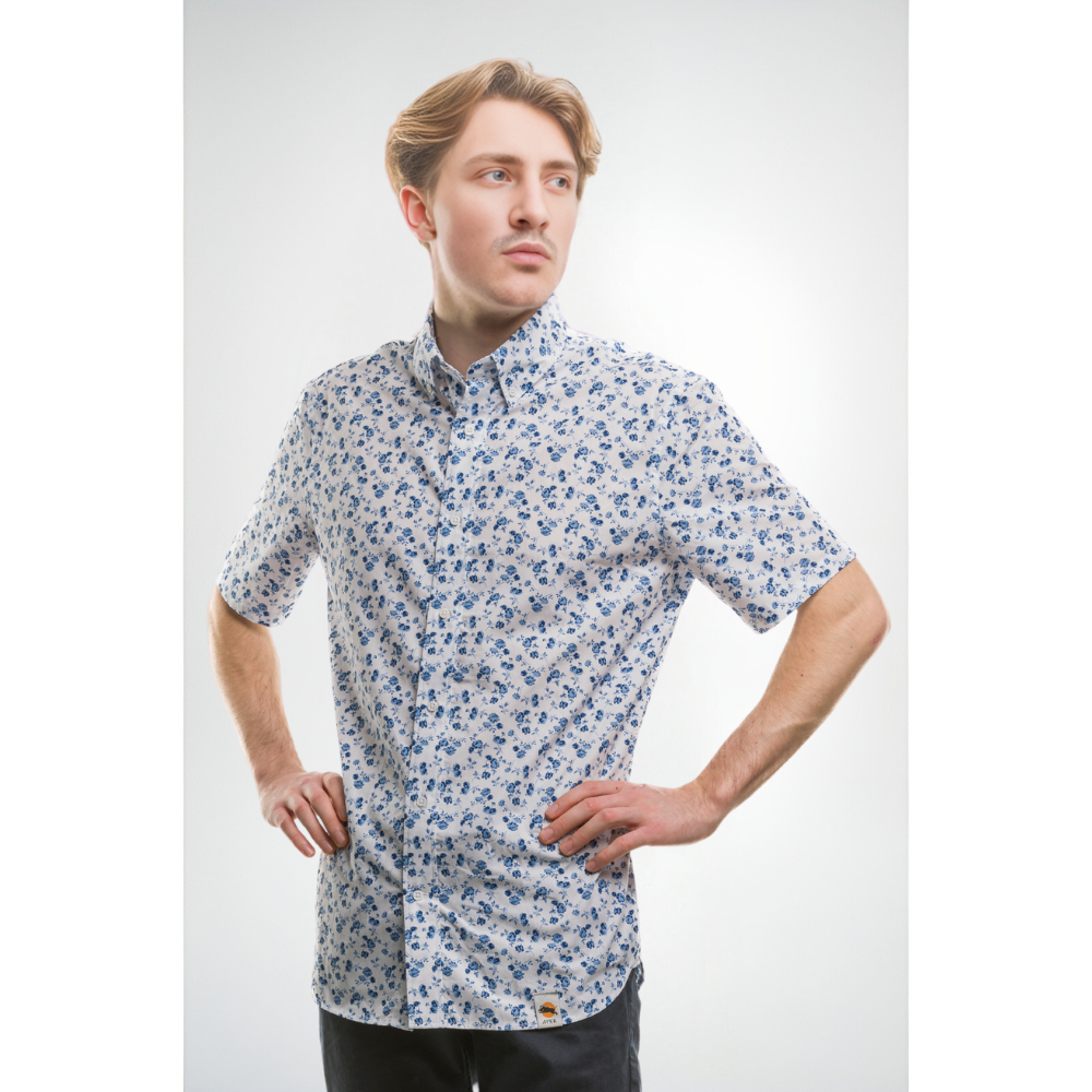 Chemise Manches Courtes - Tissu à fleurs