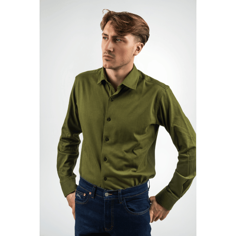 Chemise Piqué de Coton Manches Longues