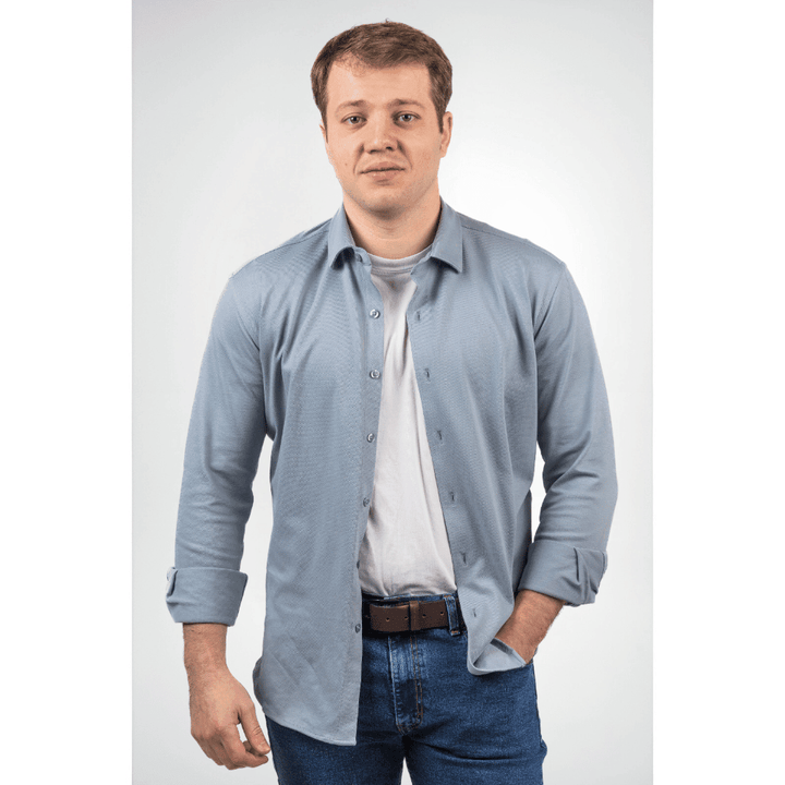 Chemise Piqué de Coton Manches Longues