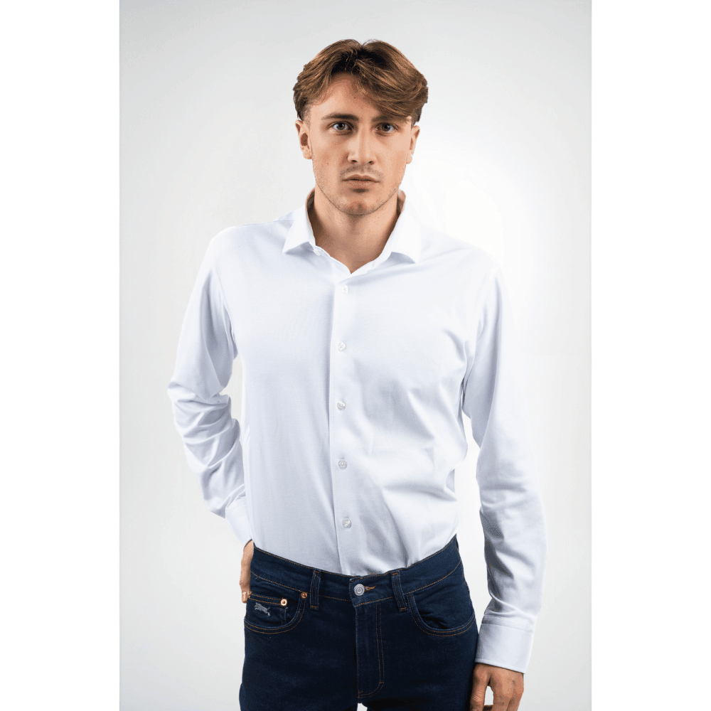 Chemise Piqué de Coton Manches Longues