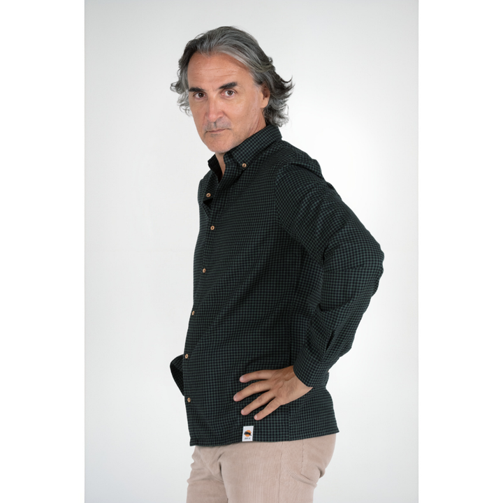 Chemise Coton Douceur - Noir et Vert foncé