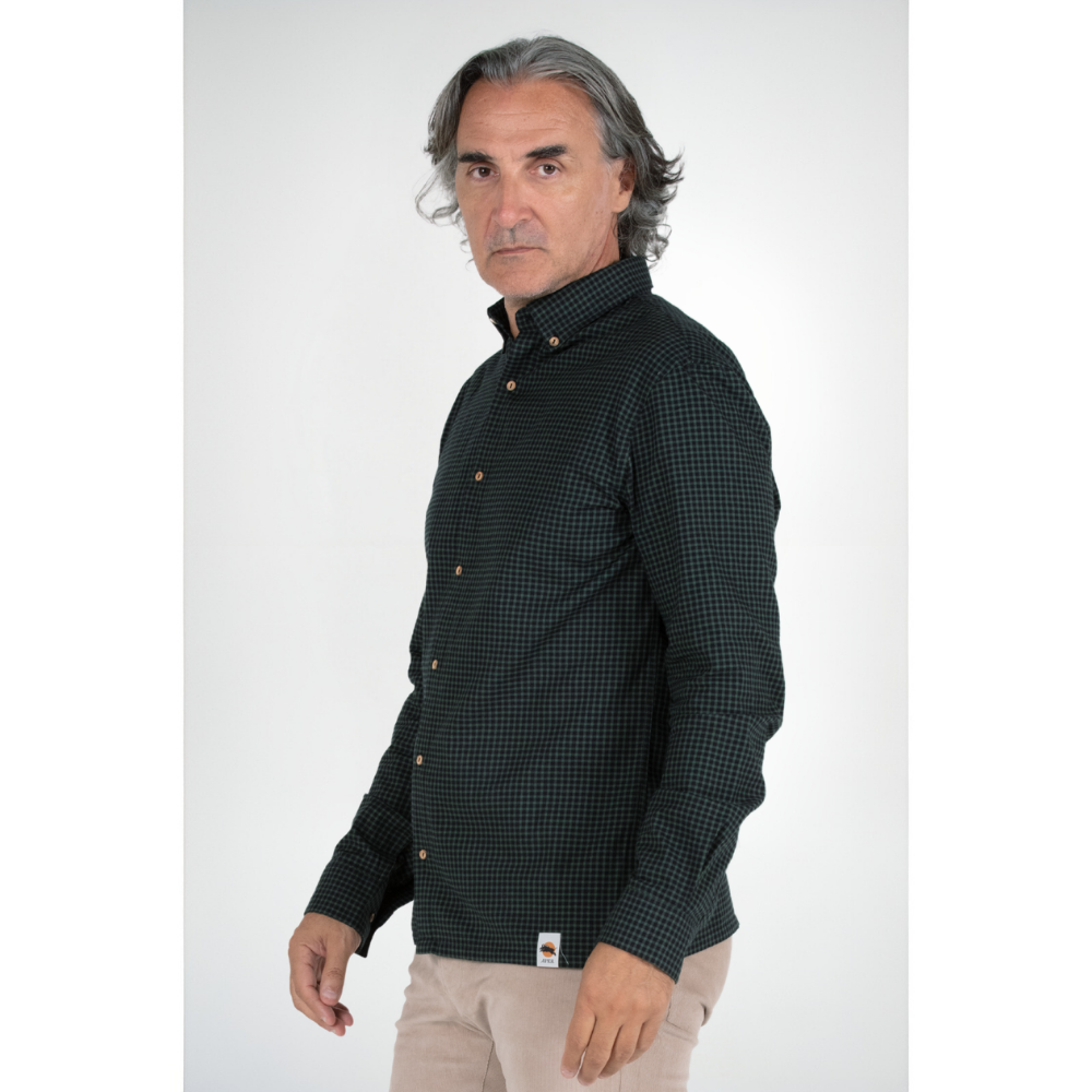 Chemise Coton Douceur - Noir et Vert foncé
