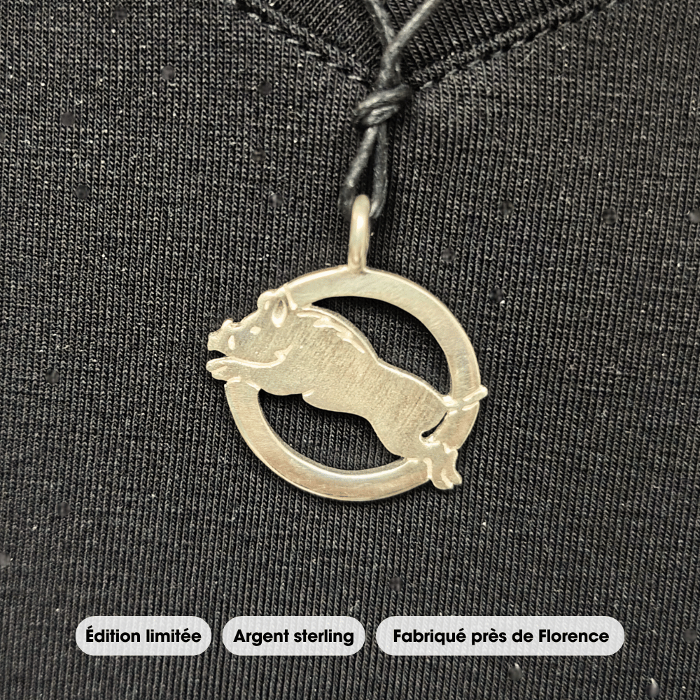 Pendentif - Sanglier APER dans son cercle