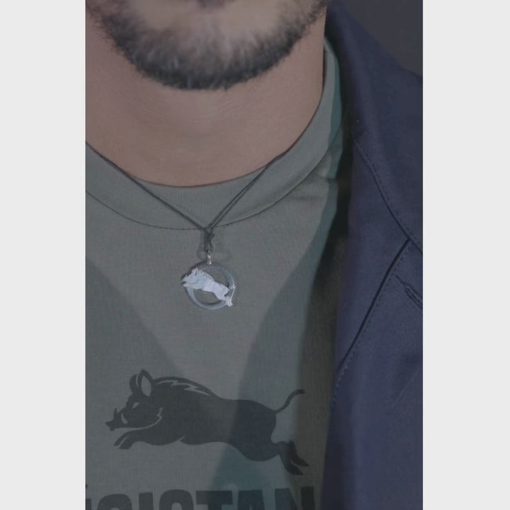 Pendentif - Sanglier APER dans son cercle